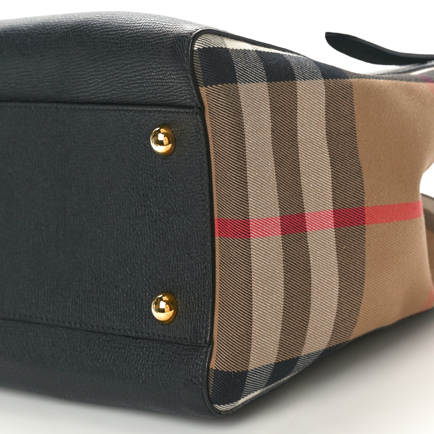 Grainy Calfskin House Check Small Canterbury Black