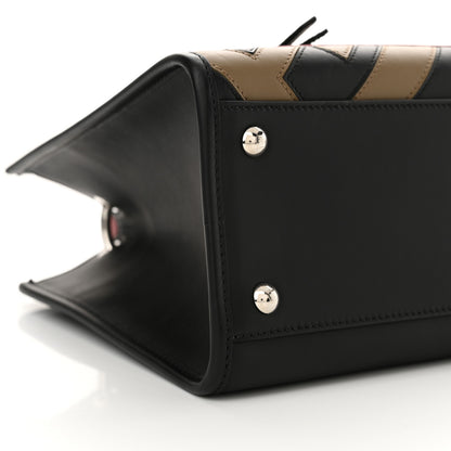 Fendi Vitello Century F is Fendi FF Diagonal Inlay Small Runaway Satchel Fango Black Fragola 9 of 10