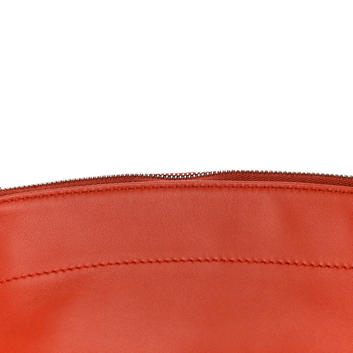 Hermes Lambskin Swift Tohubohu Pouch MM Cornaline Bleu Zellige 12 of 13