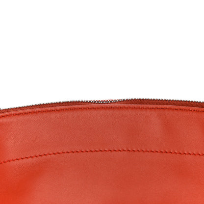 Hermes Lambskin Swift Tohubohu Pouch MM Cornaline Bleu Zellige 12 of 13