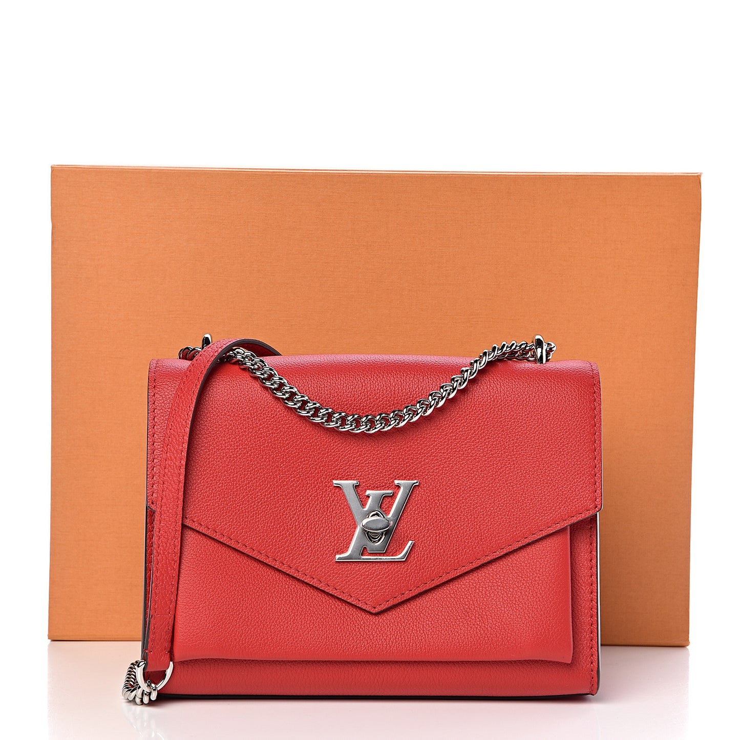 Soft Calfskin Mylockme Chain Bag BB Rubis