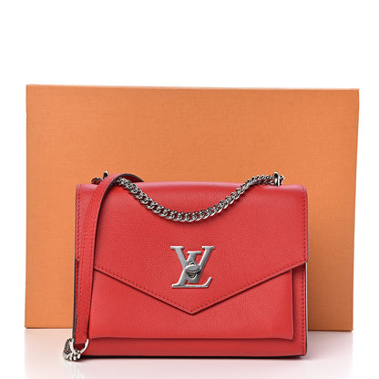 Louis Vuitton Soft Calfskin Mylockme Chain Bag BB Rubis 10 of 10