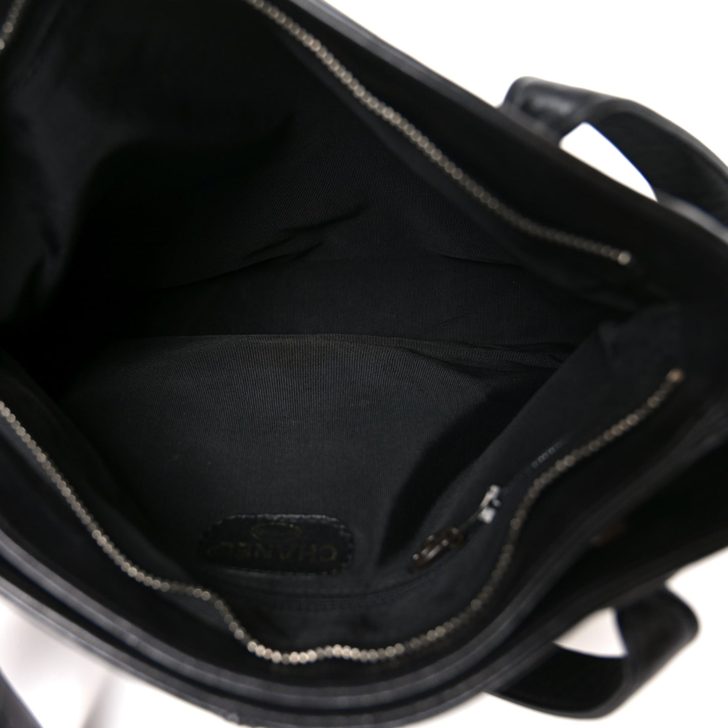 Lambskin CC Stitched Tote Black