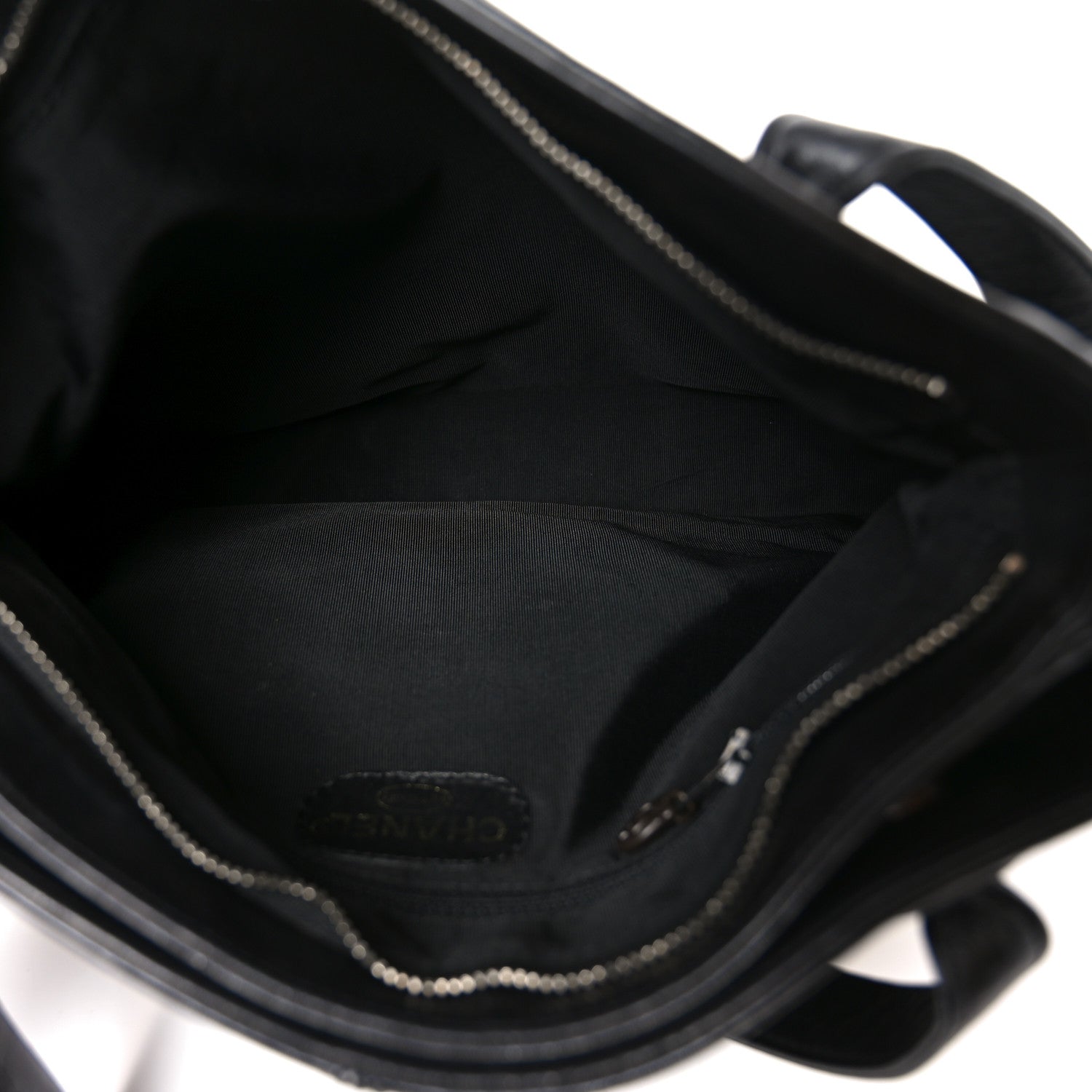 Chanel Lambskin CC Stitched Tote Black 5 of 10