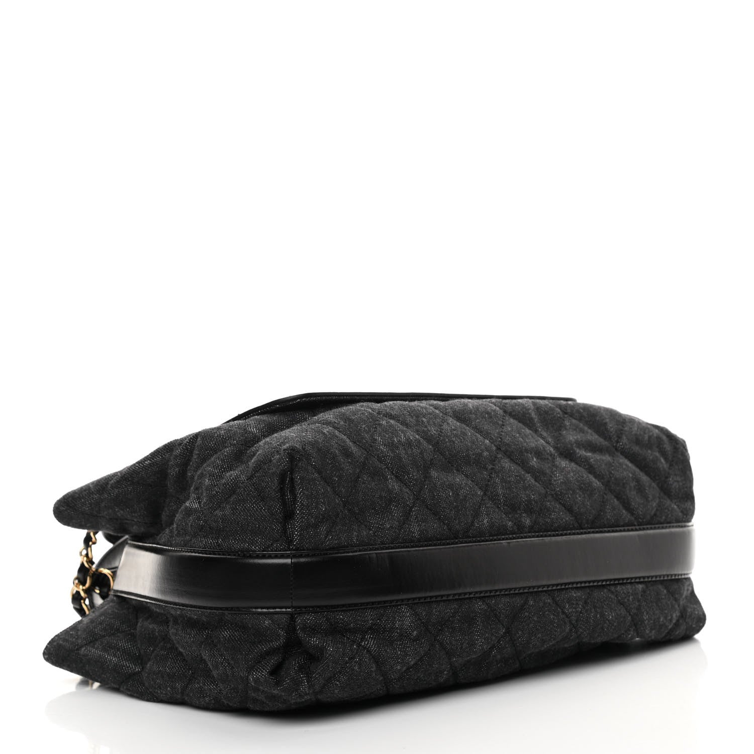 Chanel Denim Calfskin Quilted Tote Black 4 of 10