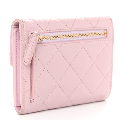 Chanel Caviar Quilted Compact Flap Wallet Light Pink 3 of 9