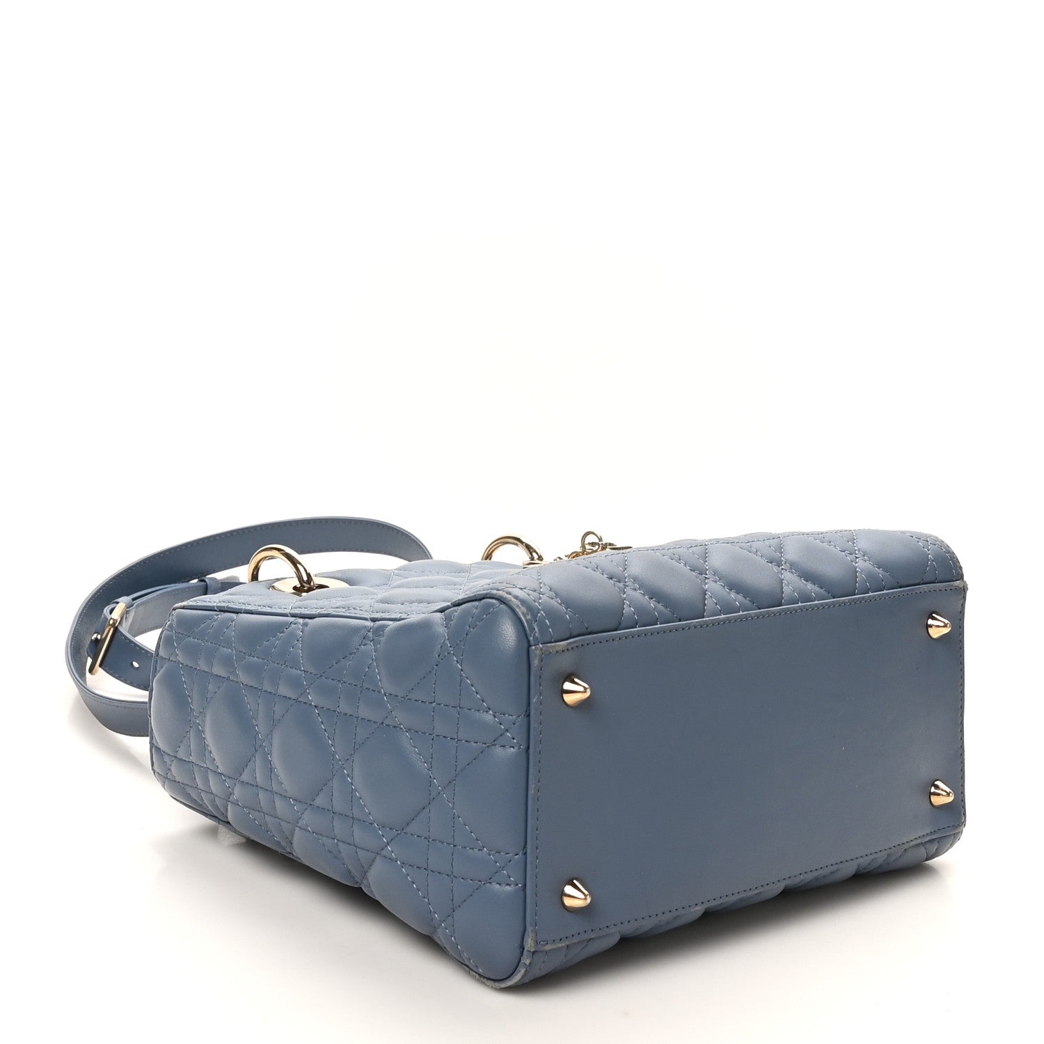 Christian Dior Lambskin Cannage Medium Lady Dior Denim Blue 4 of 12