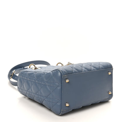 Christian Dior Lambskin Cannage Medium Lady Dior Denim Blue 4 of 12