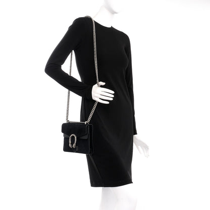 Gucci Suede Mini Dionysus Shoulder Bag Black 2 of 8