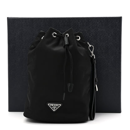 Prada Re-Nylon Vela Drawstring Wristlet Pouch Black 12 of 12