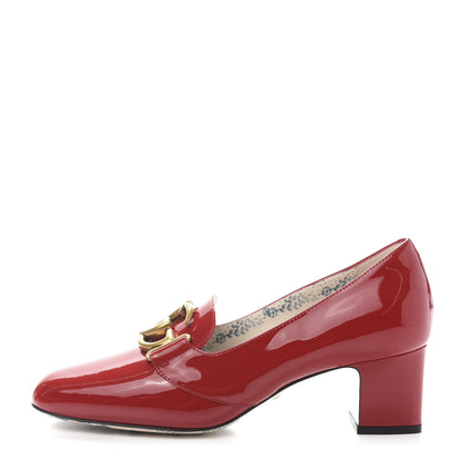 Gucci Vernice GG Victoire 55mm Loafer Pumps 38.5 Hibiscus Red 1 of 9