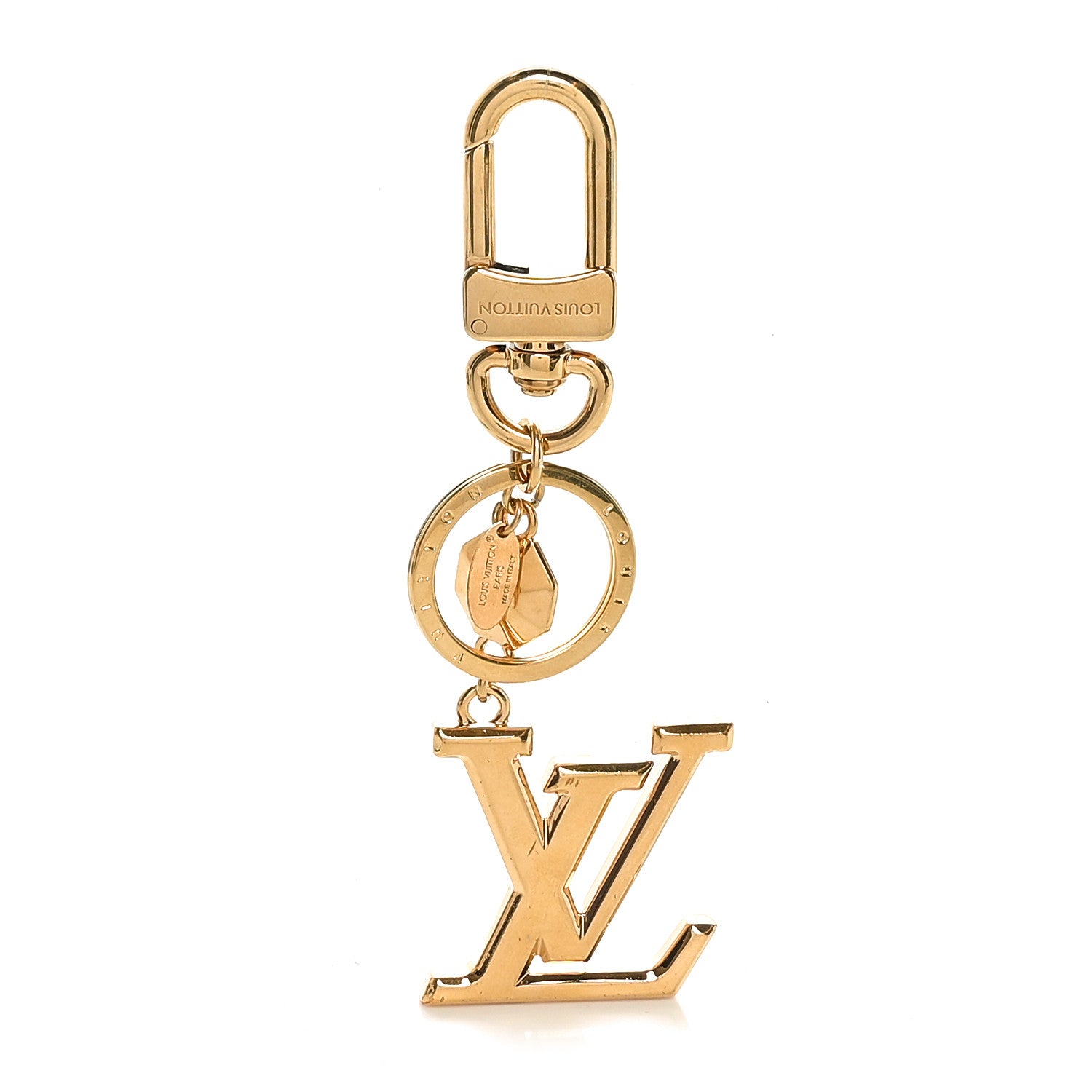 Louis Vuitton LV Facettes Bag Charm Key Holder Gold 1 of 4