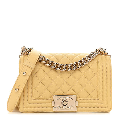 Chanel Caviar Quilted Small Boy Flap Yellow 1 of 11