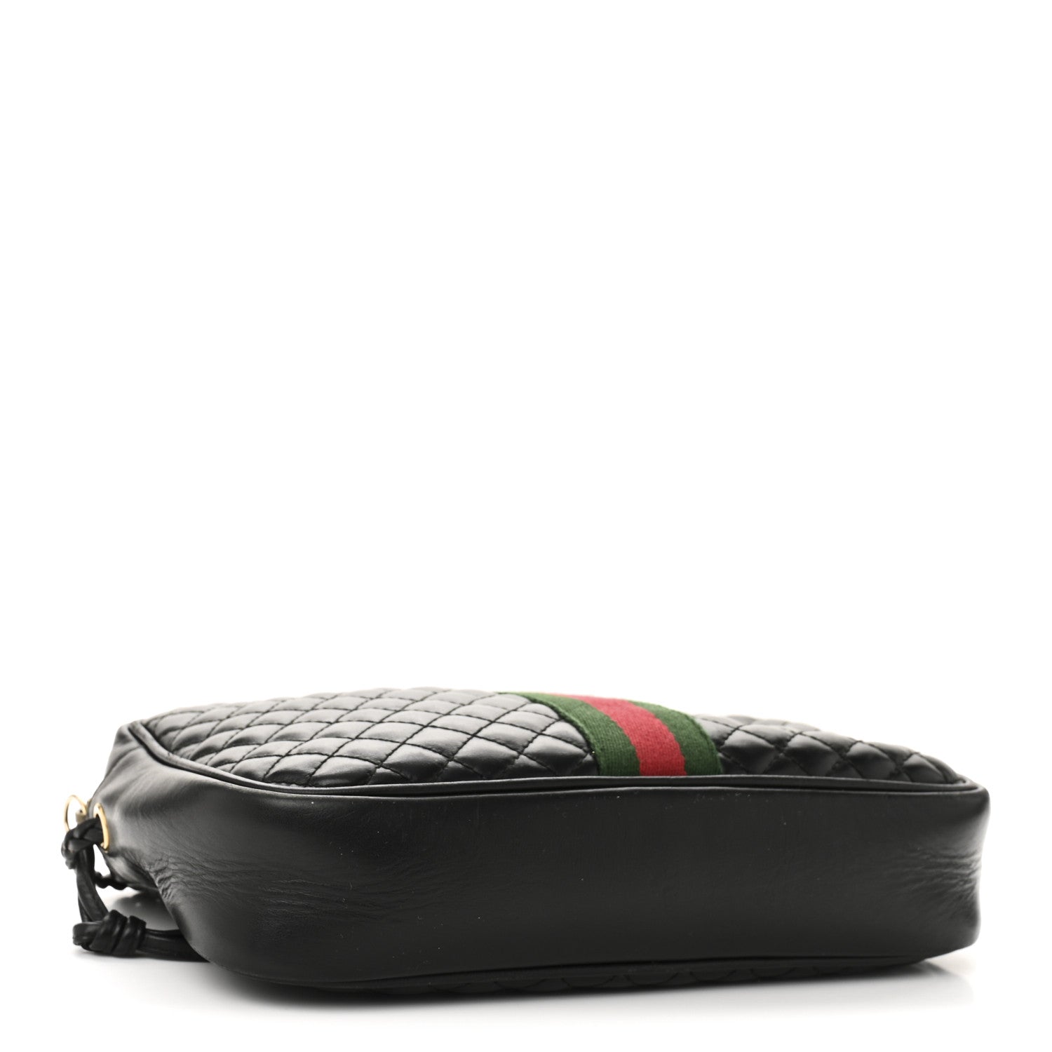 Gucci Calfskin Web Trapuntata Small GG Shoulder Bag Black 4 of 10