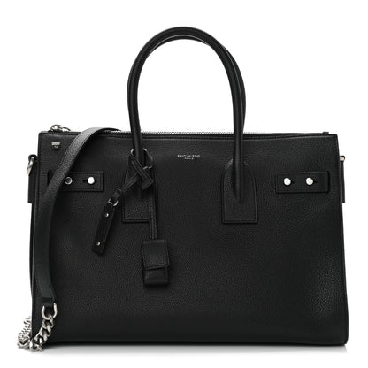 Saint Laurent Grained Calfskin Small Supple Sac De Jour Duffle Black 1 of 11