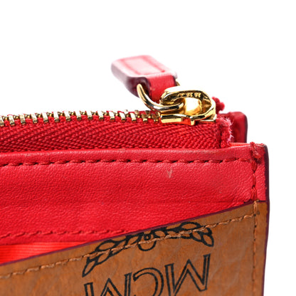 MCM Visetos Patricia Card Case Cognac Red 12 of 16