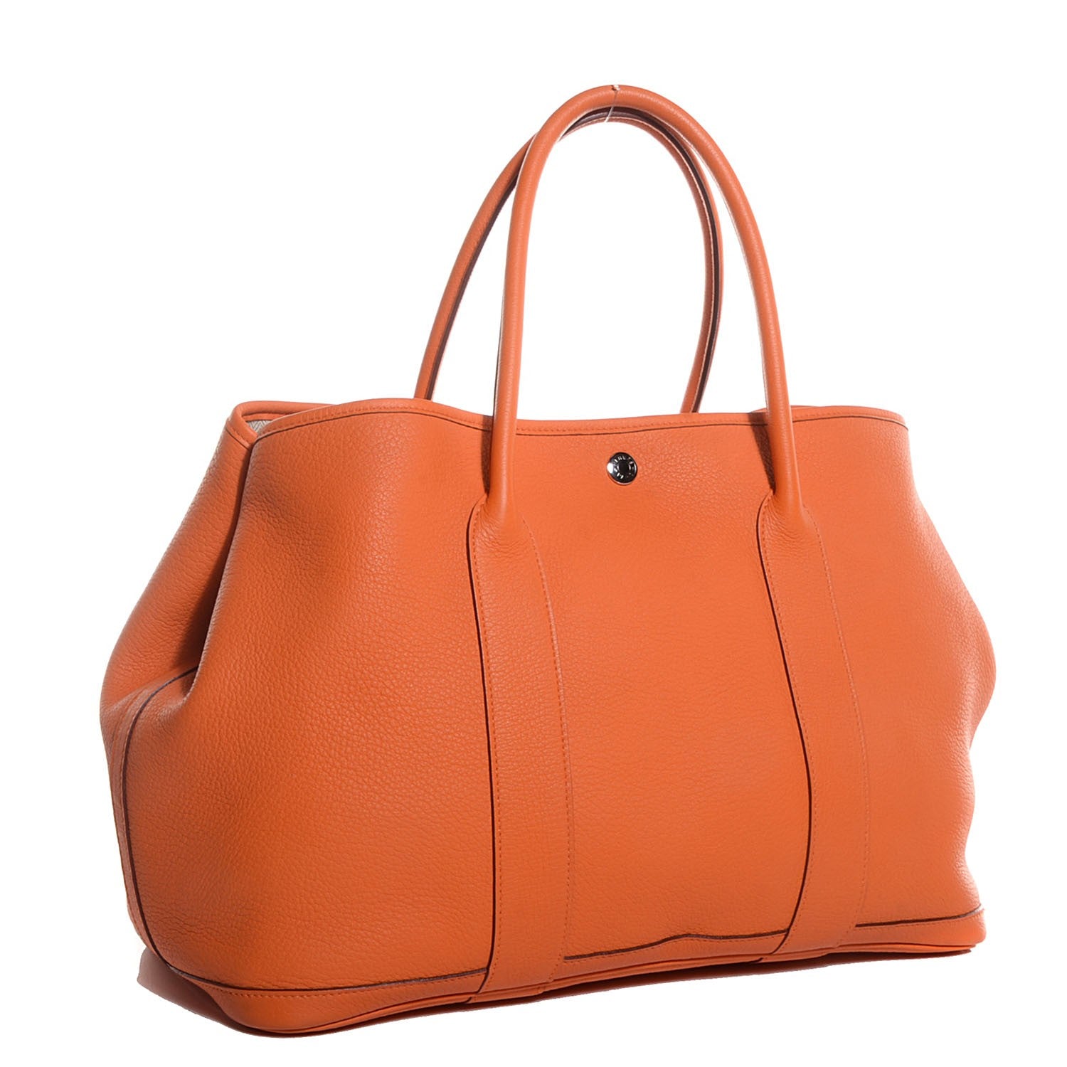 Hermes Veau Negonda Garden Party Tote MM 36 Orange 3 of 14