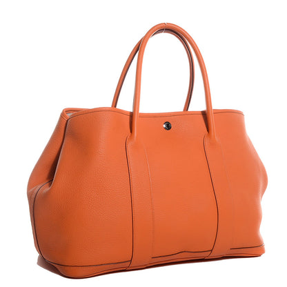 Hermes Veau Negonda Garden Party Tote MM 36 Orange 3 of 14