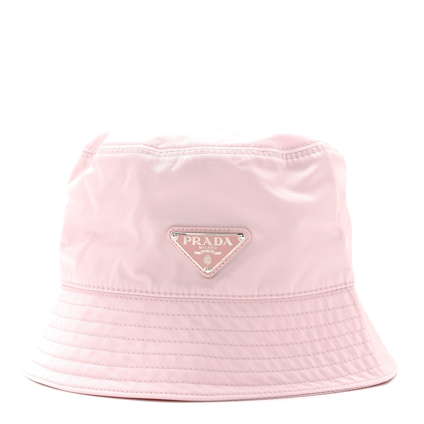 Re-Nylon Metal Triangle Logo Womens Bucket Hat L Alabastro