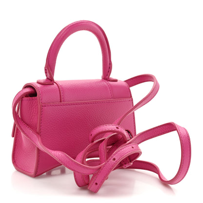 Balenciaga Grained Calfskin Tonal B Hourglass Top Handle Bag Mini Fuchsia 3 of 15