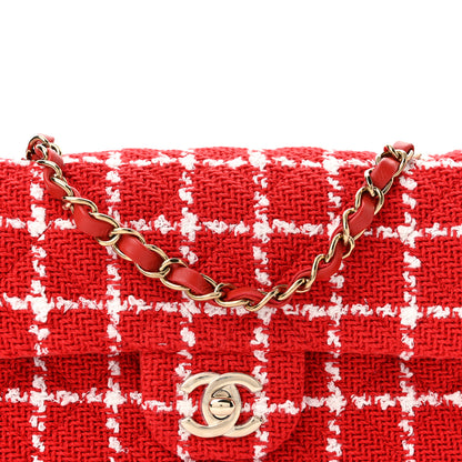 Chanel Tweed Quilted Mini Rectangular Flap White Red 8 of 11