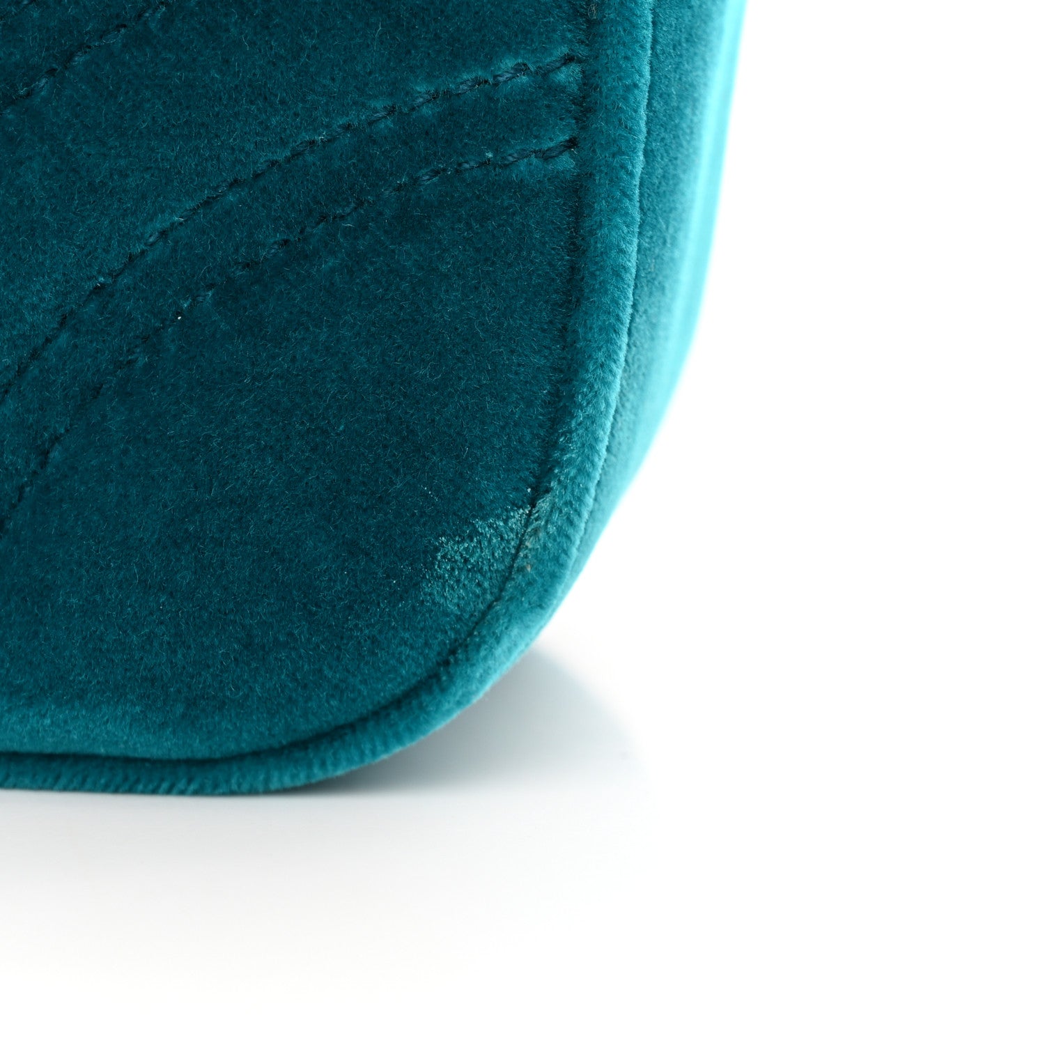 Gucci Velvet Matelasse Small GG Marmont Shoulder Bag Pavone Cyan 11 of 12