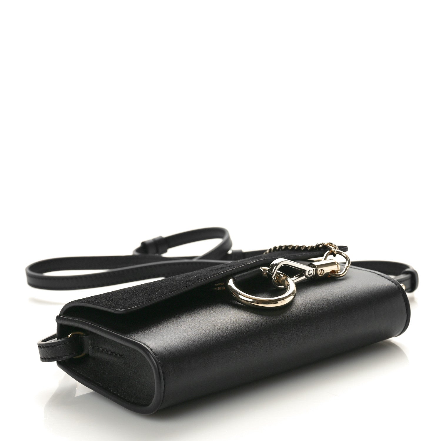 Chloe Suede Calfskin Mini Faye Shoulder Bag Black 4 of 9