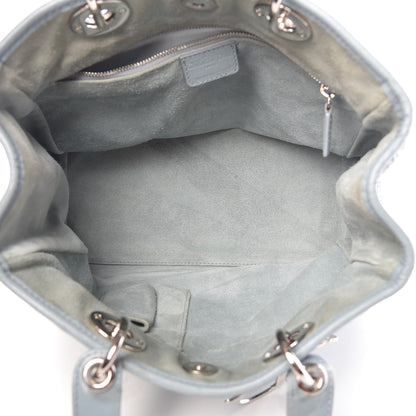 Christian Dior Lambskin Woven Medium Lady Dior Shopping Tote Light Blue 6 of 14