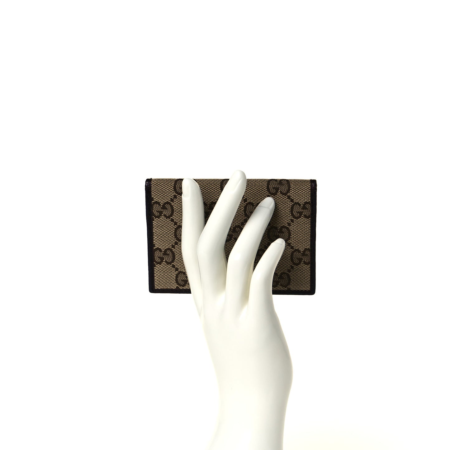 Monogram Card Case Flap Dark Brown
