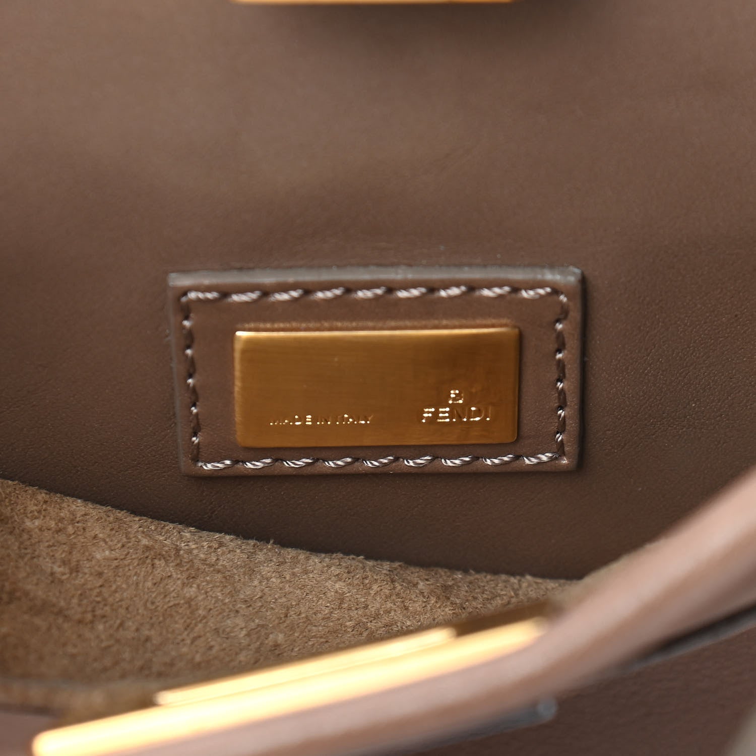 Fendi Vitello Saddle Mini Peekaboo Iconic Satchel Dove 7 of 10