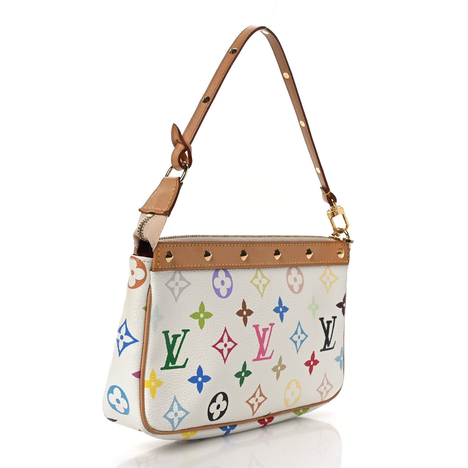 Louis Vuitton Monogram Multicolor Pochette Accessories White 3 of 10