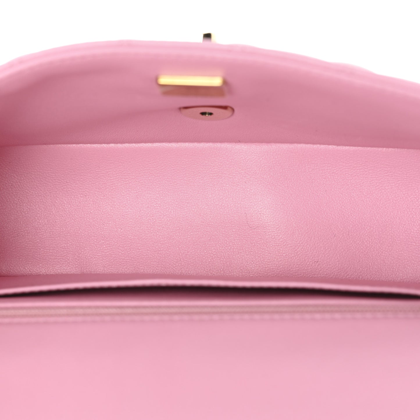 Lambskin Quilted Mini Top Handle Rectangular Flap Pink
