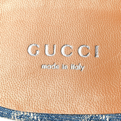 Gucci New Denim GG Malaga Kid Womens Princetown Slippers 39.5 Light Blue Royale 9 of 11
