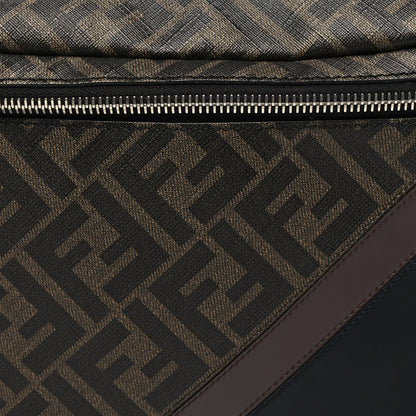 Fendi Glazed Fabric Vitello Liberty FF 1974 Diagonal Belt Bag Tobacco Moresco Black 8 of 10