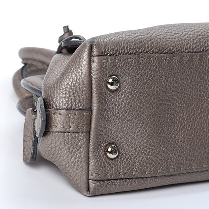 Fendi Metallic Calfskin Romano Selleria Mini Adele 1328 Bag Grey 10 of 11