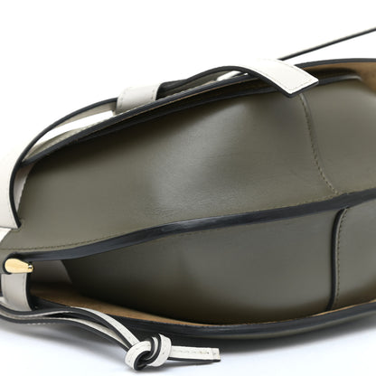 Loewe Calfskin Small Gate Crossbody Bag Khaki Green Soft White 4 of 10