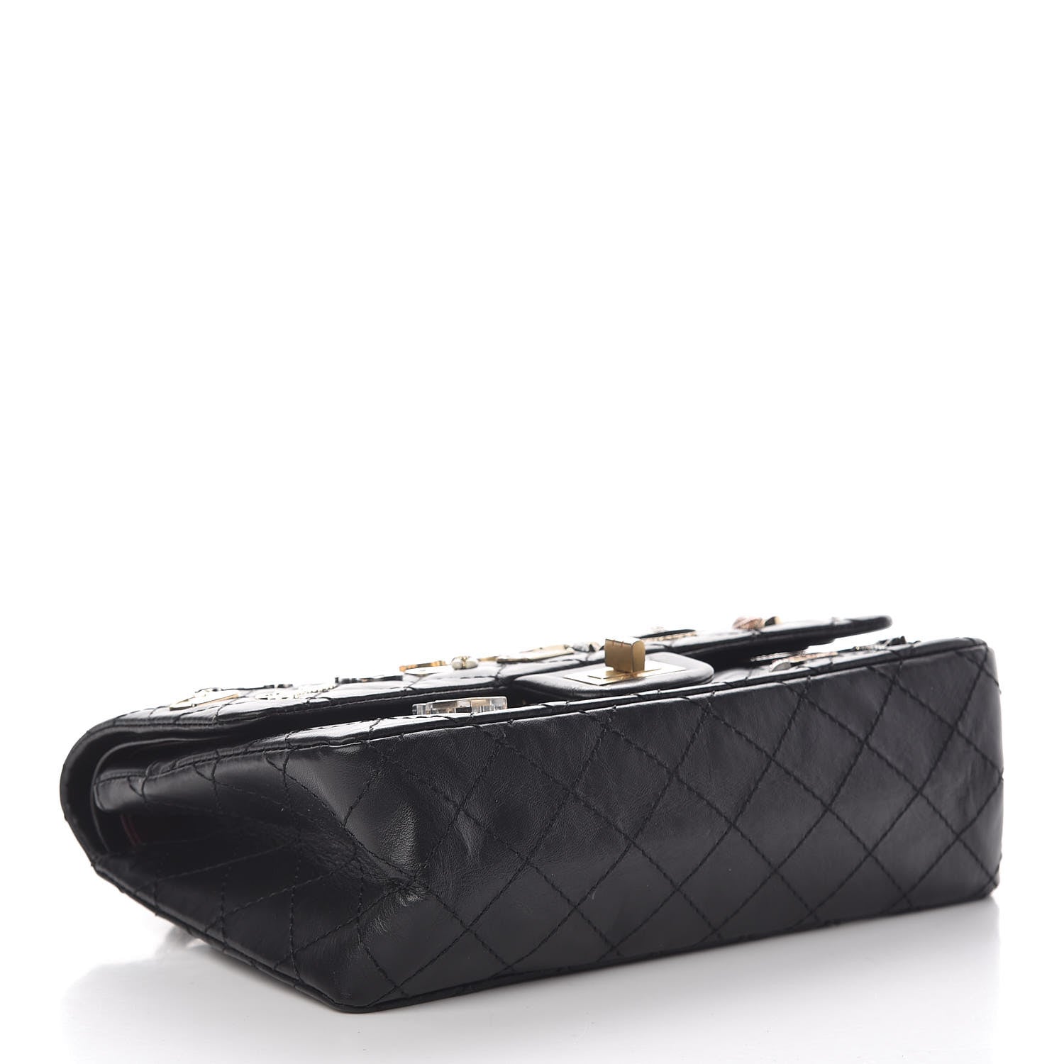 Chanel Aged Calfskin Lucky Charms 2.55 Reissue 225 Flap Black 4 of 12