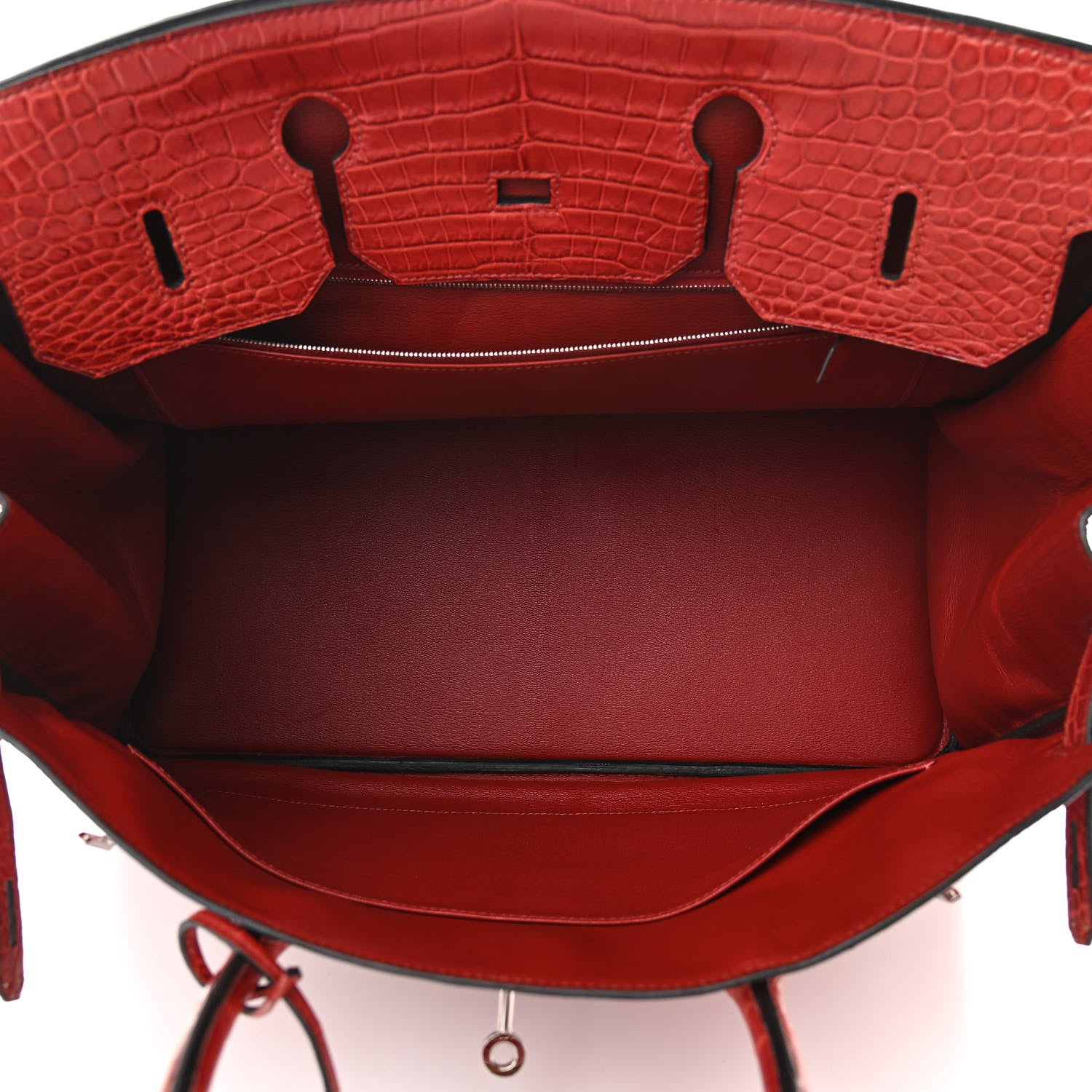 Hermes Matte Porosus Crocodile Birkin 40 Rouge H 5 of 10