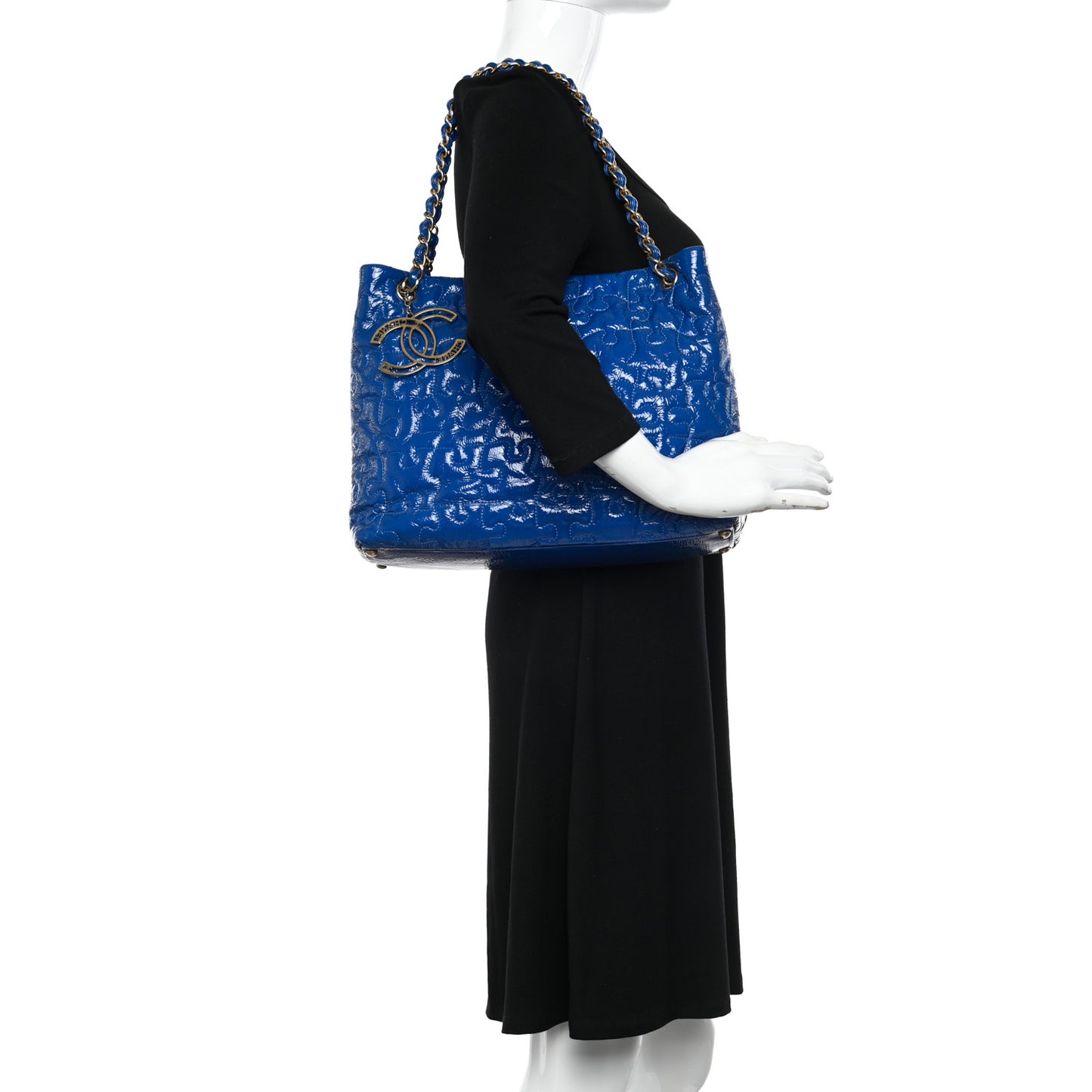 Patent Puzzle Tote Electric Blue