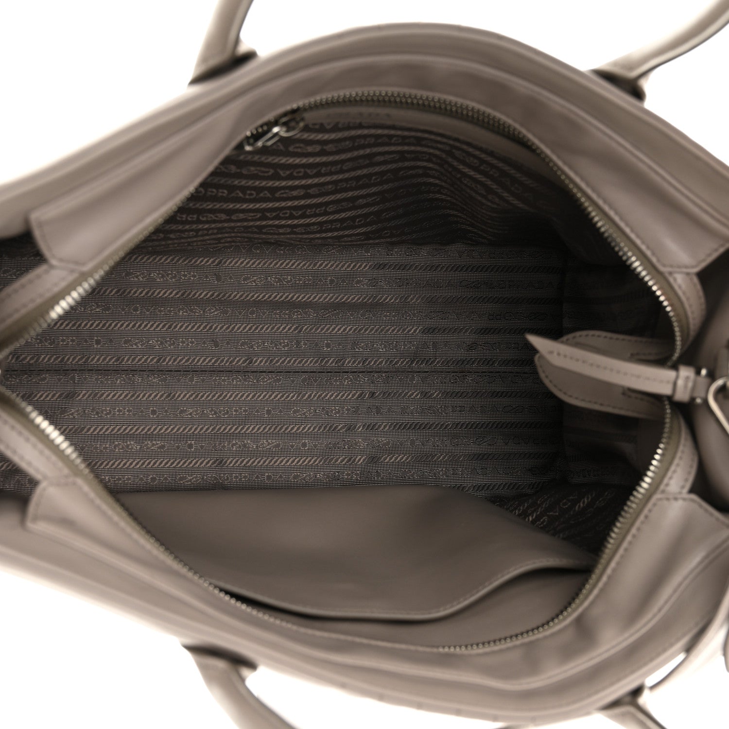 Prada Soft Calfskin Impunture Diagramme Tote Pomice 5 of 10