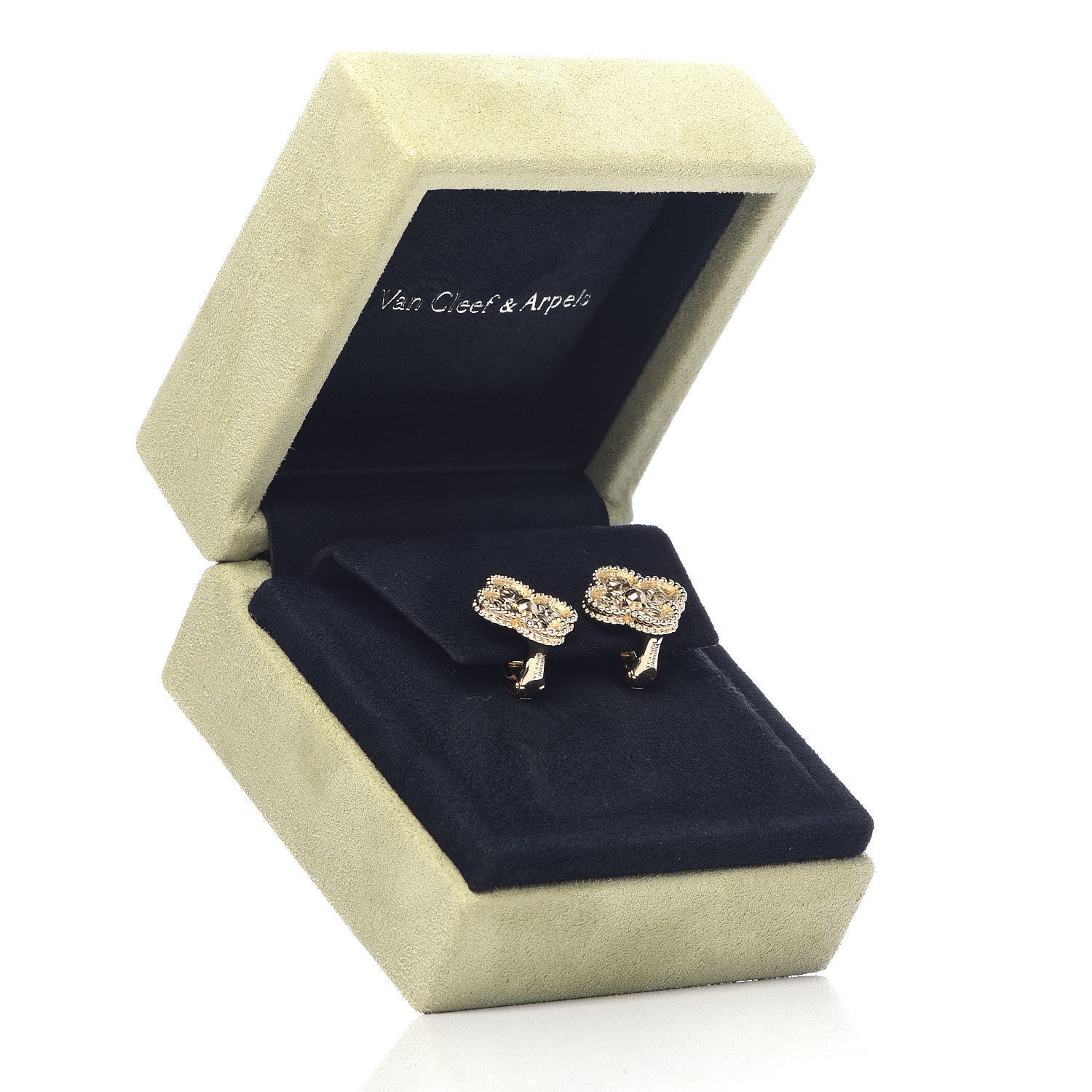 Van Cleef & Arpels 18K Yellow Gold Vintage Alhambra Earrings 5 of 5