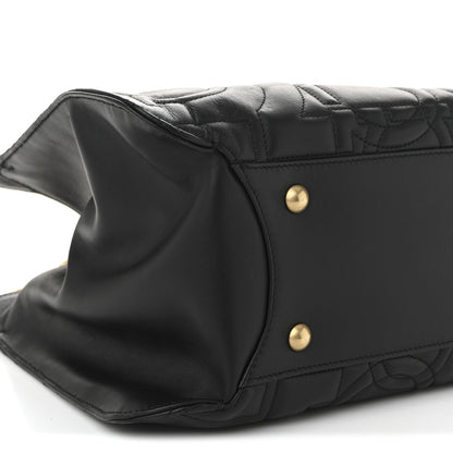 Salvatore Ferragamo Calfskin Quilted Gancini Shoulder Bag Black 8 of 9