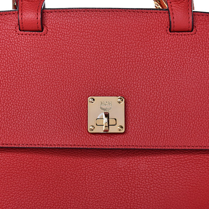 MCM Grained Calfskin Large Milla Convertible Backpack Ruby Red 15 of 15