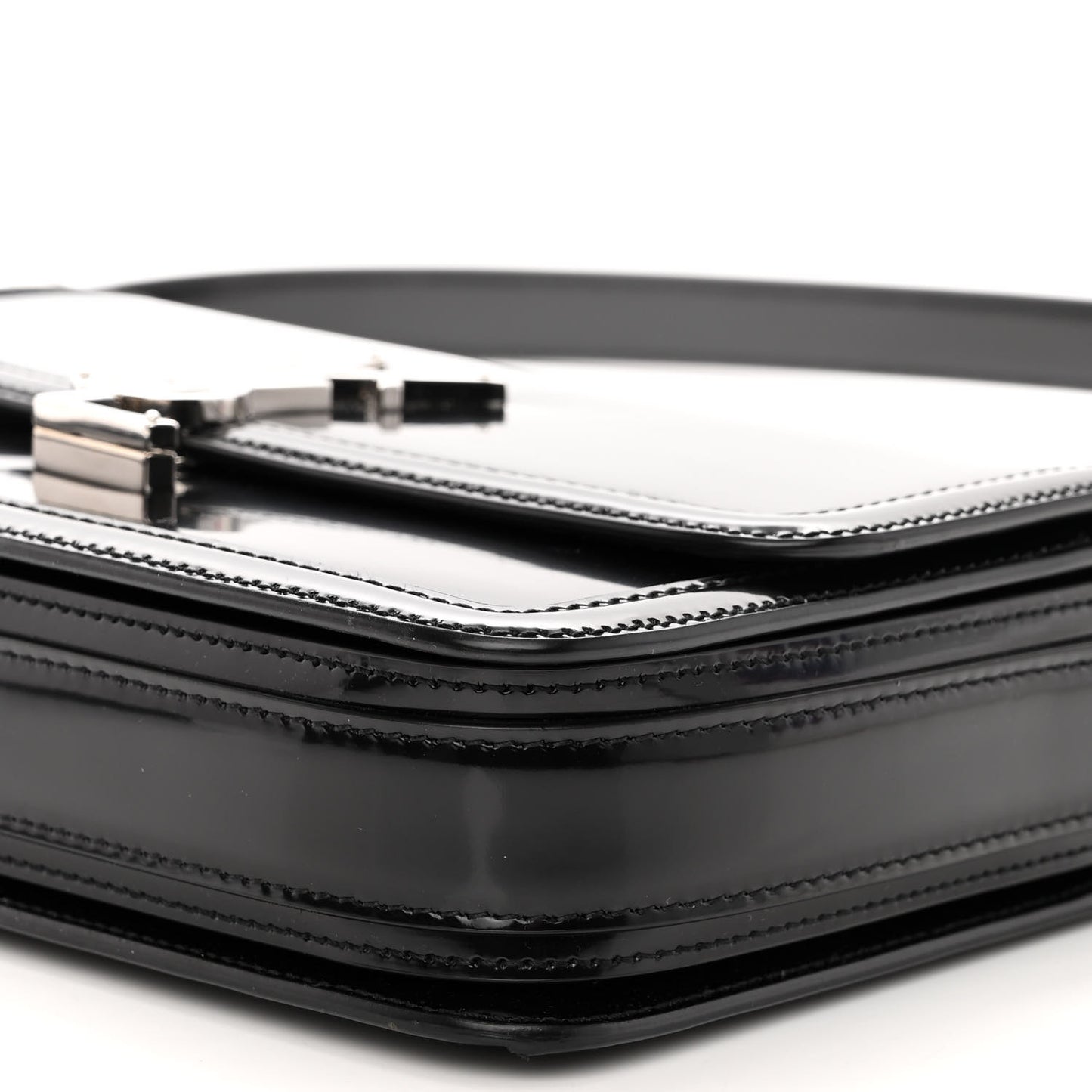 Glazed Calfskin Monogram Medium Solferino Satchel Black