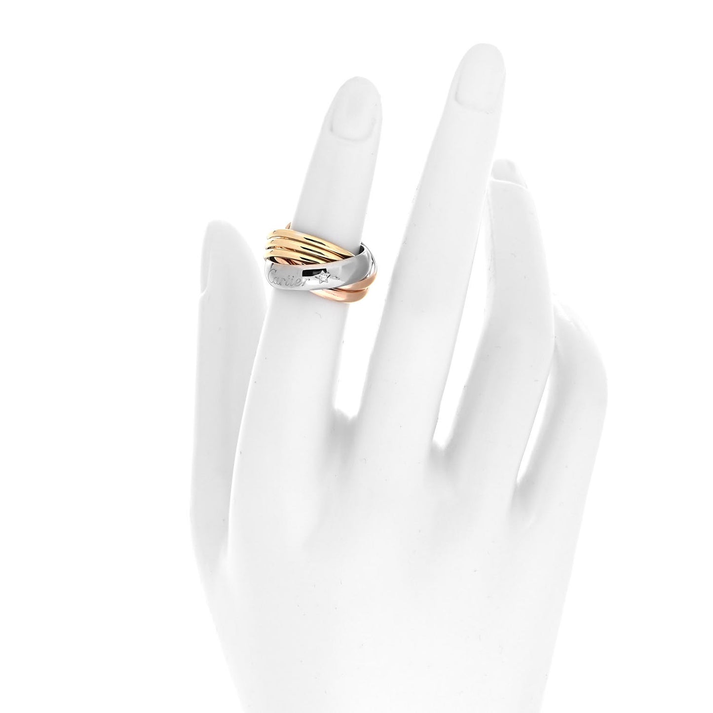 18K Pink Yellow White Gold Diamond Trinity 6 Band Ring 47 4