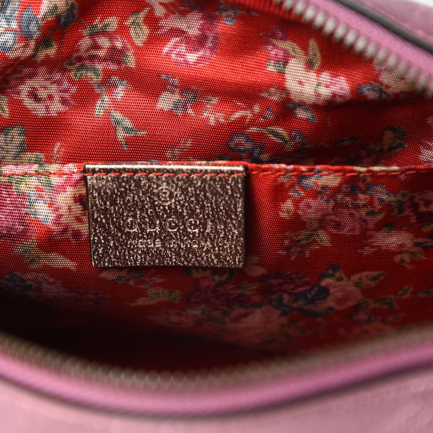 Gucci Laminated Nappa Trapuntata Small Zumi Shoulder Bag Rosa Lago Rame 6 of 10