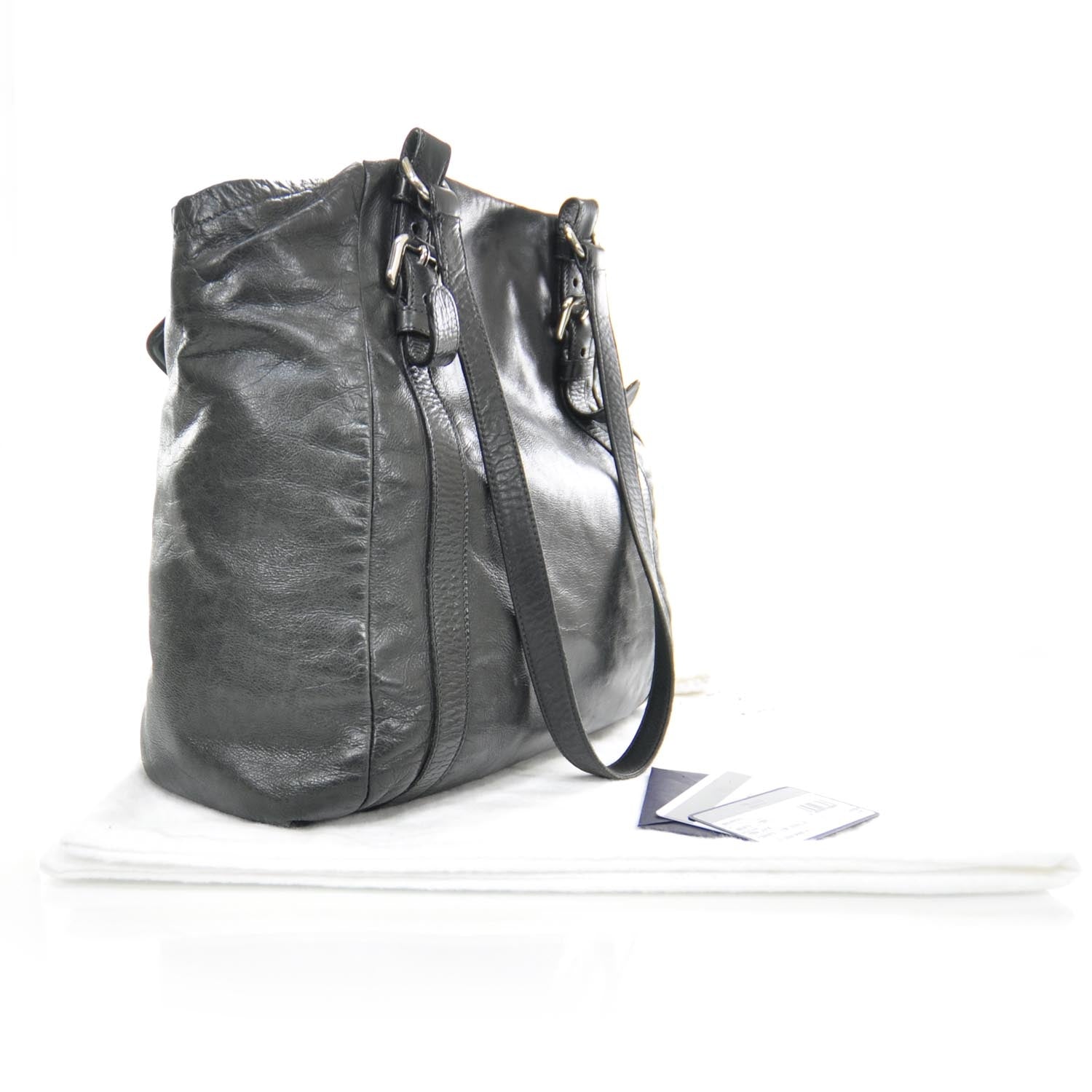 Prada Leather Large New Look Tote Black 3 of 10