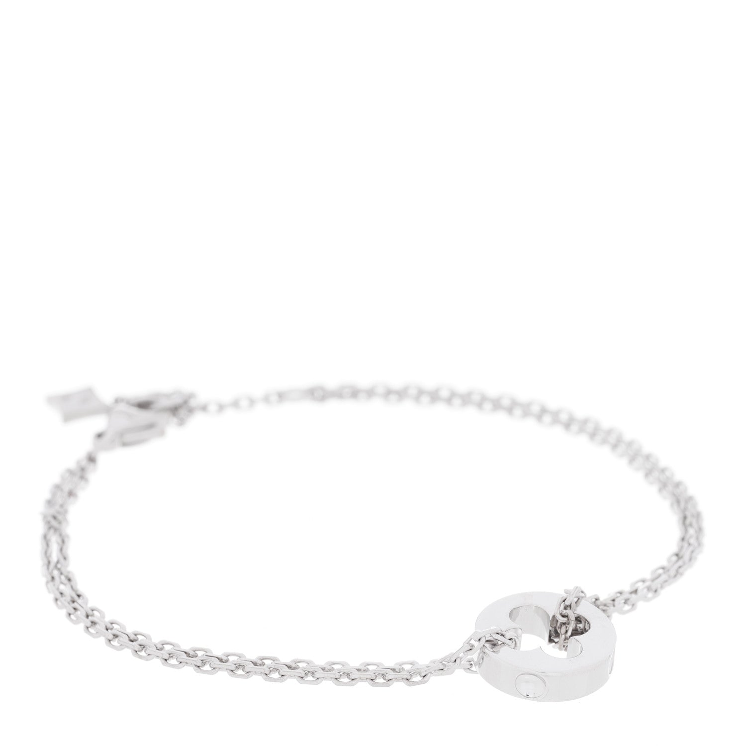 Louis Vuitton 18K White Gold Empreinte Chain Bracelet 1 of 4