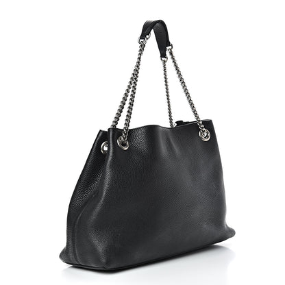Gucci Pebbled Calfskin Studded Medium Soho Chain Shoulder Bag Black 2 of 13