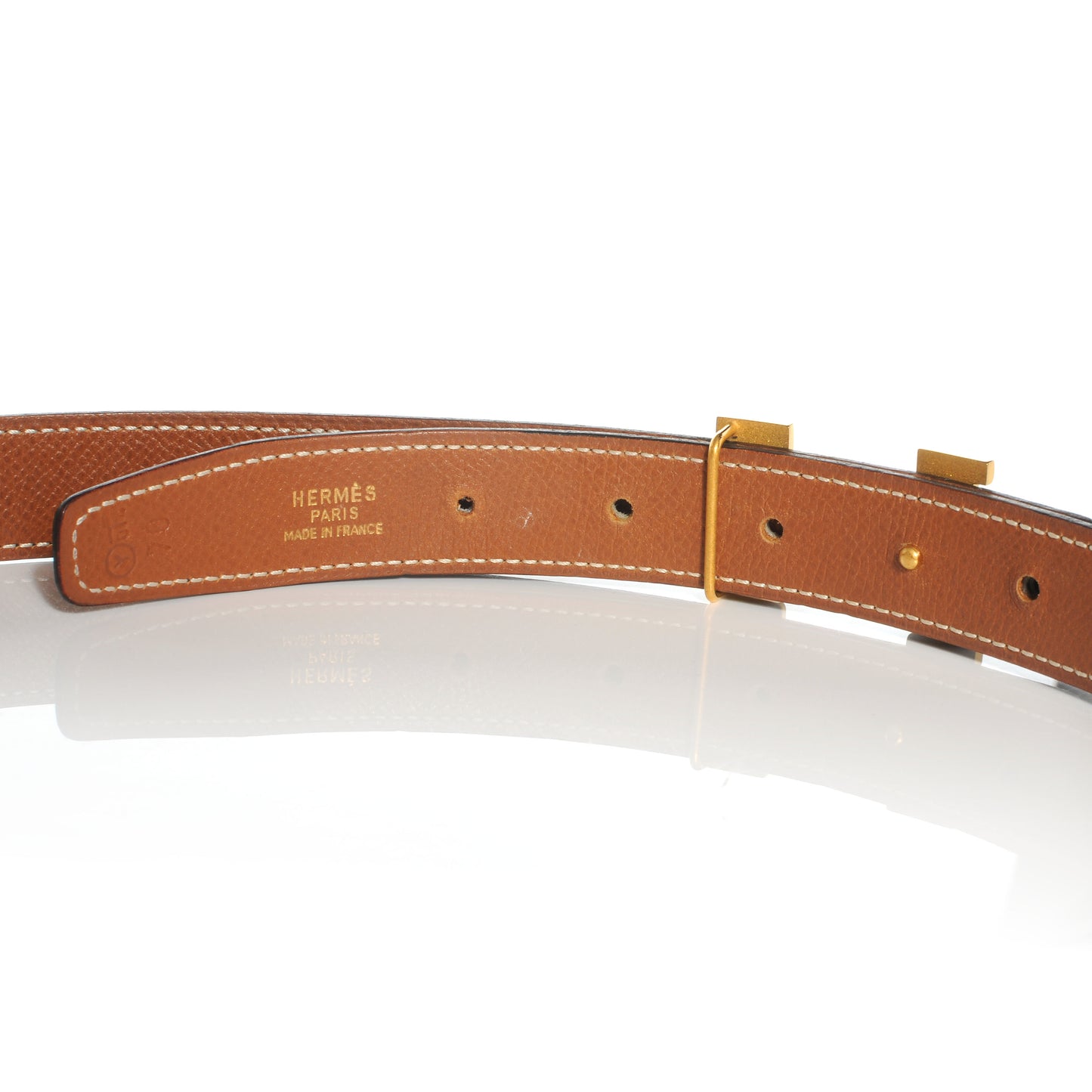 Box Courchevel Constance 24mm H Belt 70 Black Gold